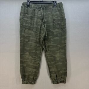 Sanctuary Anthropologie Joggers Women's MP Olive Green Camo Preppy Normcore